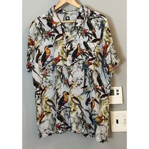 Lifted Research Group LRG Shirt Tropical Flock Bird Print Button‎ Up Men's XL